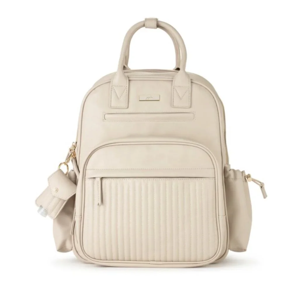 Ju-Ju-Be Cream Quilted Front Baby Backpack